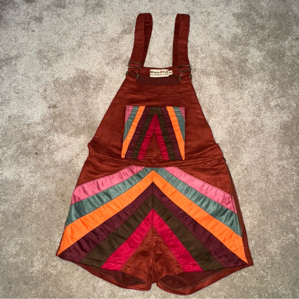 Miracle Eye Vintage vegan suede overalls